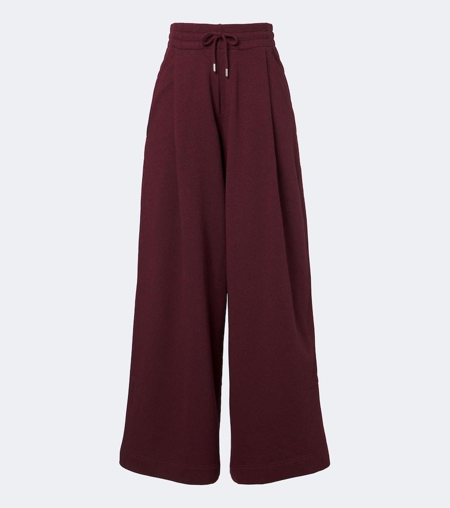 dries van noten wide-leg cotton jersey sweatpants