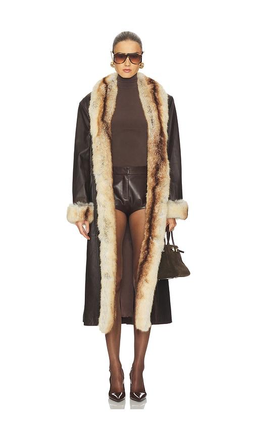 ducie freya coat in brown. - size l (also in m)