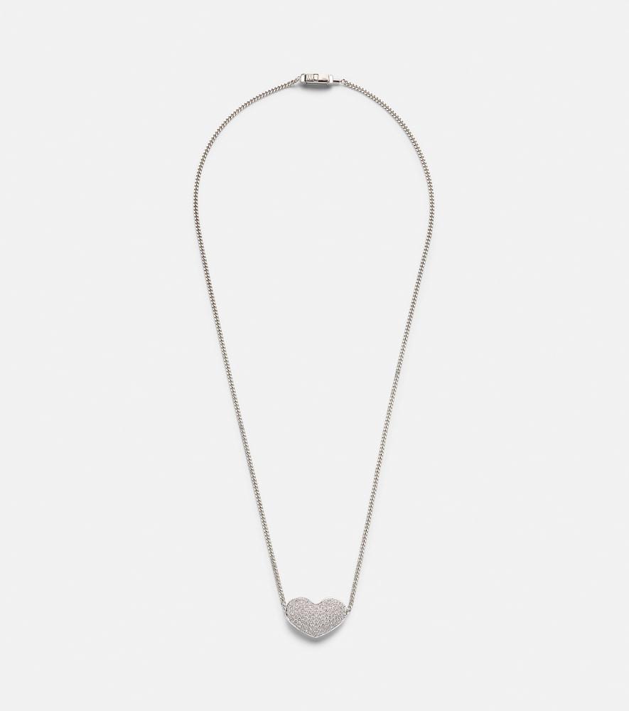 eéra heart 18kt white gold necklace with diamonds