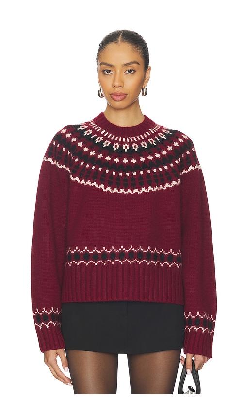 eaves abbey fairisle sweater in burgundy. - size m (also in xs, xxs, s)