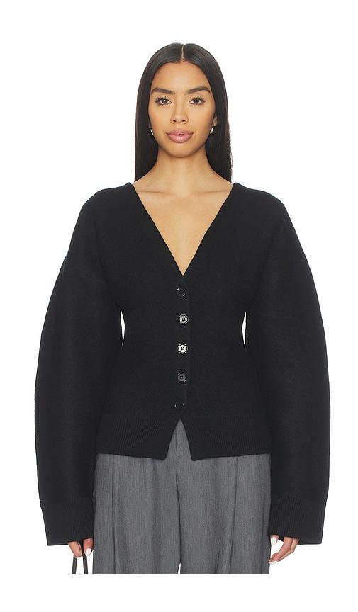 eaves arlet knit cardigan in black. - size l (also in xs, s, m, xl)