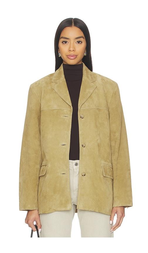 eaves aroa suede blazer jacket in brown. - size s (also in xxs, xs)