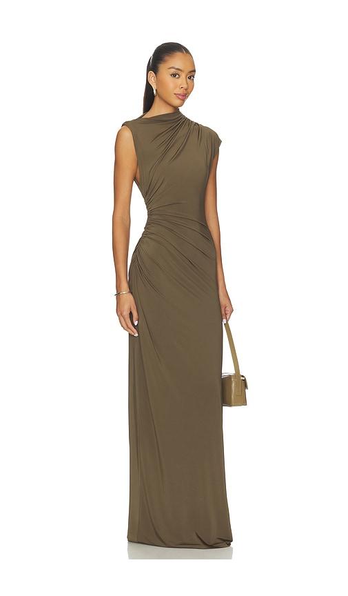 eaves auda gown in olive. - size xl (also in xs)