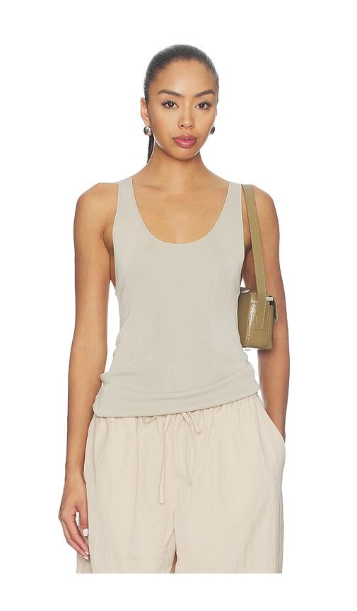 eaves auden knit tank in taupe. - size l (also in xxs, xs, s, m, xl)