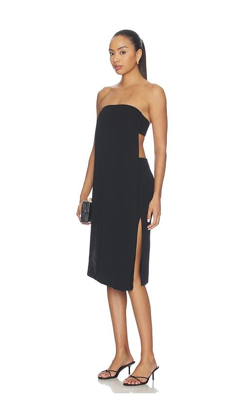 eaves brynn polished crepe midi dress in black. - size l (also in xxs, xs, s, m, xl)