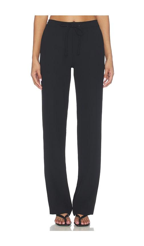 eaves brynn polished crepe pant in black. - size l (also in xxs, xs, s, m, xl)