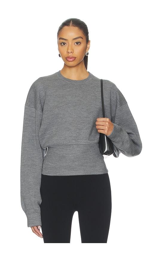 eaves carlie double faced blouson crewneck in grey. - size l (also in xxs, s, m, xl)