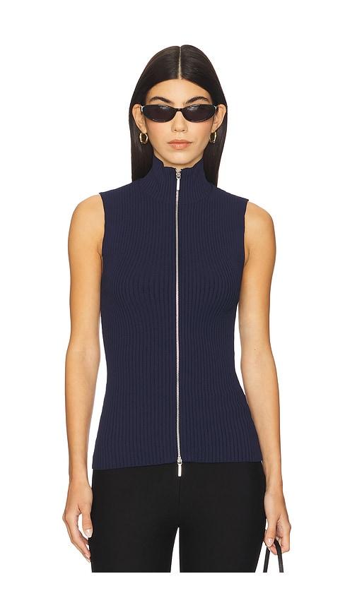 eaves carolyn knit vest in navy. - size l (also in m)