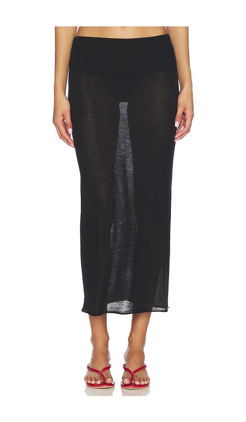 eaves claira light weight knit skirt in black. - size l (also in xs, s, m, xl)