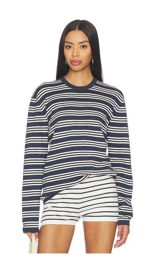 eaves cydnee striped oversized sweater in navy,white. - size l (also in m, s, xl, xs, xxs)