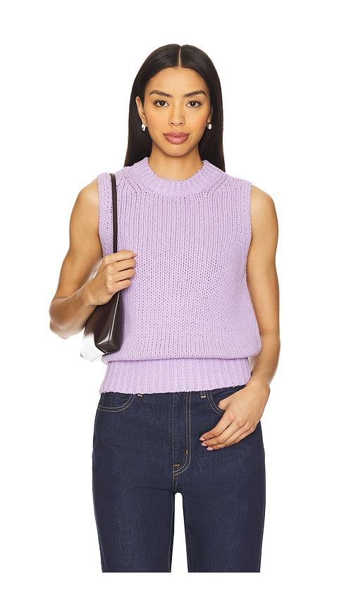 eaves daisy sleeveless knit vest in lavender. - size l (also in m)