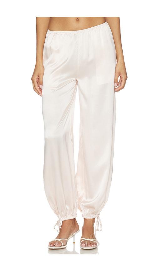 eaves dara silk pant in blush. - size l (also in xs, s, m, xl)