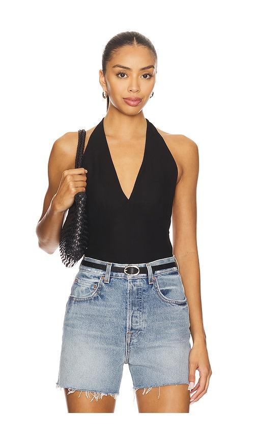 eaves fio halter top in black. - size l (also in m, s, xl, xs)