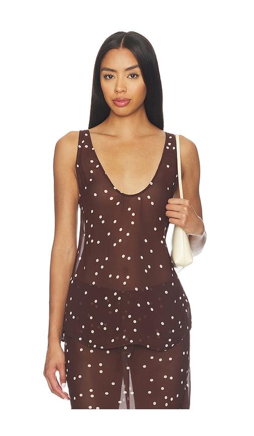 eaves fleur top in brown. - size l (also in xs, s, m)