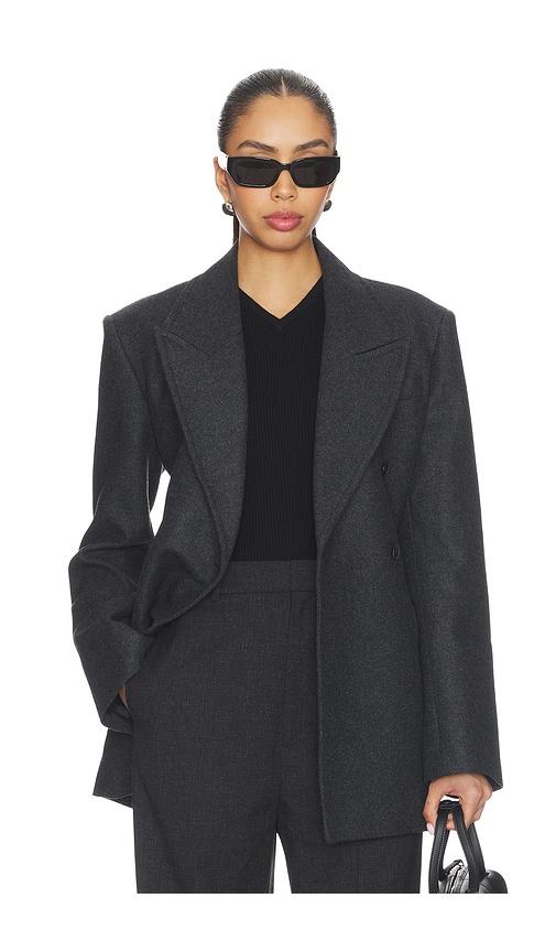 eaves hulda wool flannel blazer in charcoal. - size l (also in xxs, xs, s)