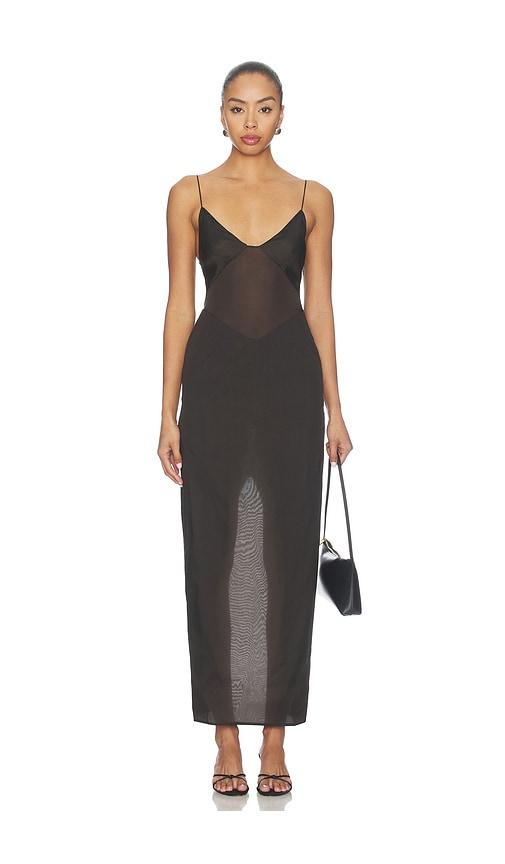 eaves idunn maxi dress in olive. - size l (also in xxs, xs, s, m, xl)