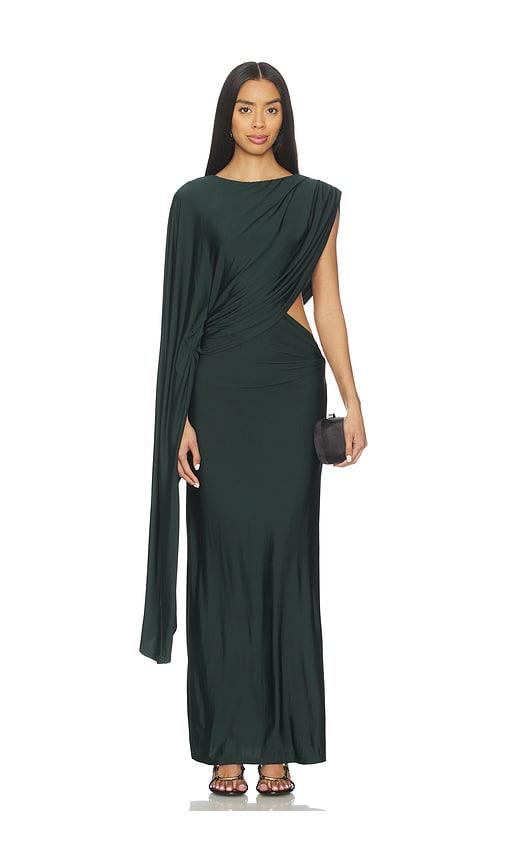 eaves ingrida maxi dress in dark green. - size s (also in xs)