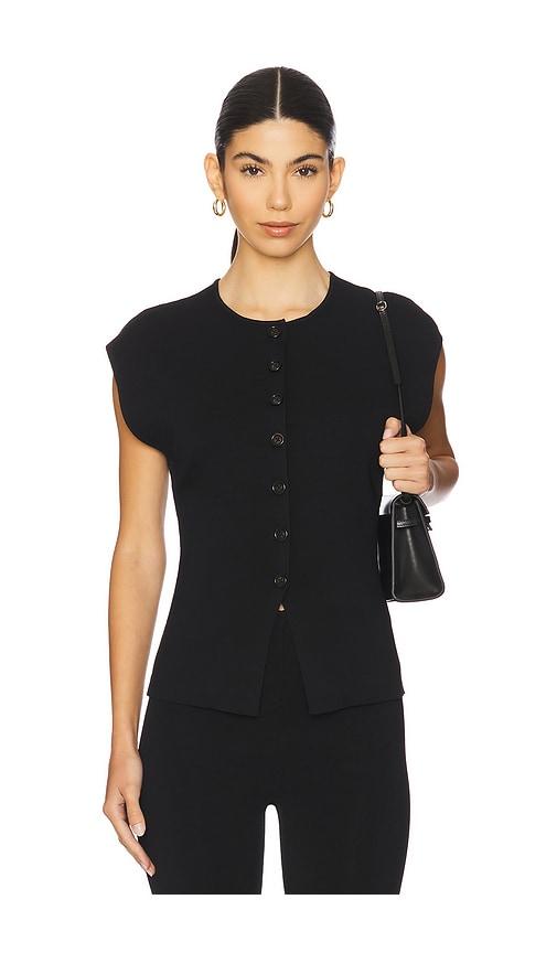 eaves janith sleeveless cardigan in black. - size l (also in xl)