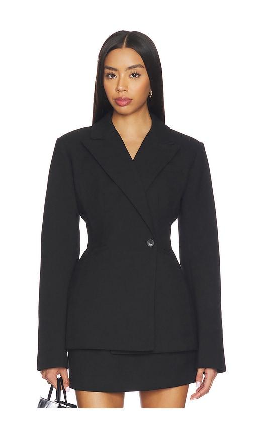 eaves kari classic suiting blazer in black. - size l (also in xxs, xs, s, m, xl)