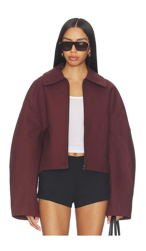 eaves karlie cocoon sleeve jacket in burgundy. - size l (also in xxs, xs, s, m, xl)