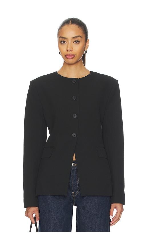 eaves keki collarless blazer in black. - size s (also in xxs, xs)