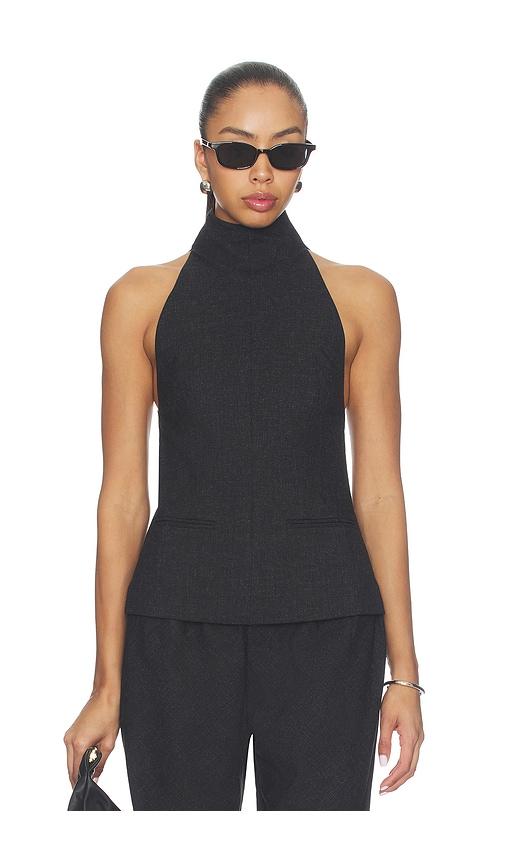eaves keldan classic suiting vest top in charcoal. - size l (also in xxs, xs, s, m, xl)