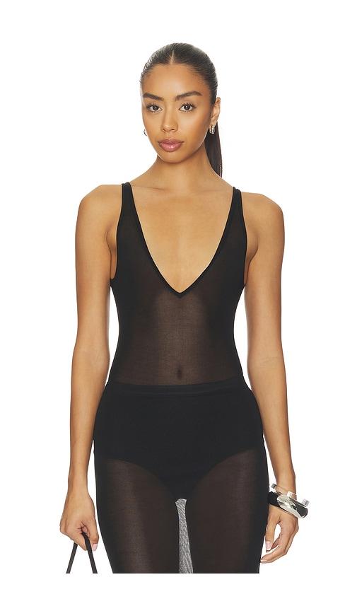 eaves kiaralee knit bodysuit in black. - size l (also in xs, s, m, xl)
