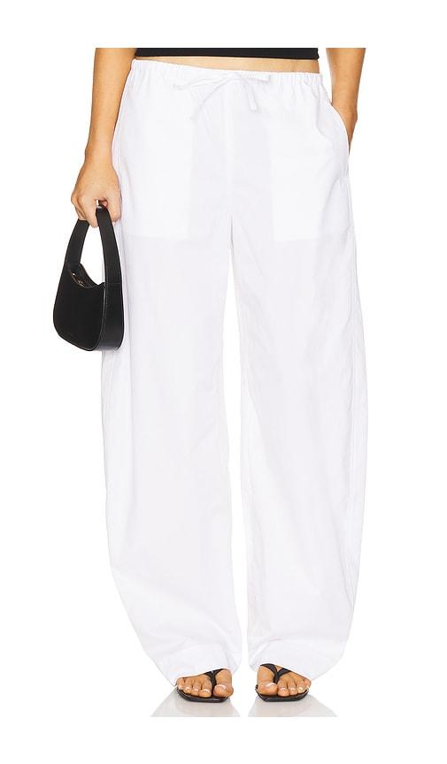 eaves lana barrel leg pant in white. - size l (also in xs, xxs, s, m, xl)