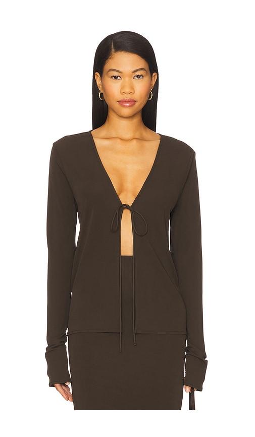 eaves lian reversible top in brown. - size l (also in m)