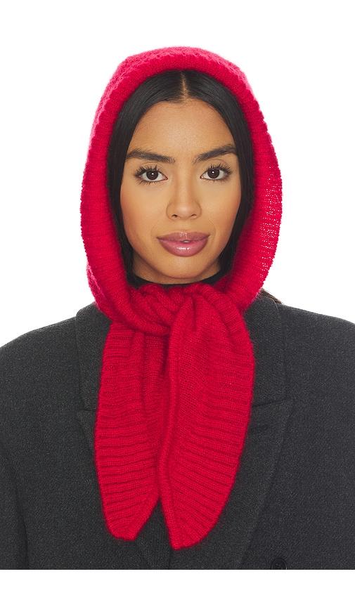 eaves liezel kerchief hood in red.