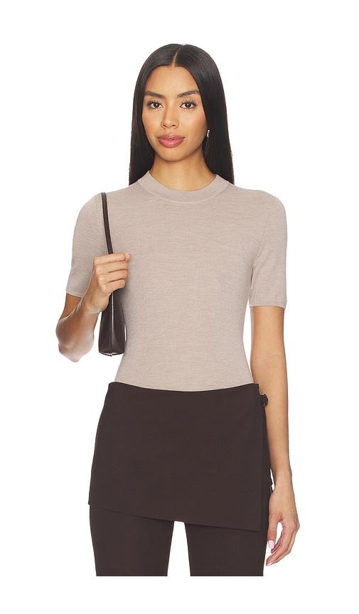 eaves lorita knit top in taupe. - size m (also in xs, s, xl)