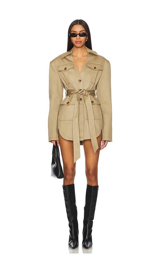 eaves lumi mini dress in tan. - size l (also in s, m, xl)