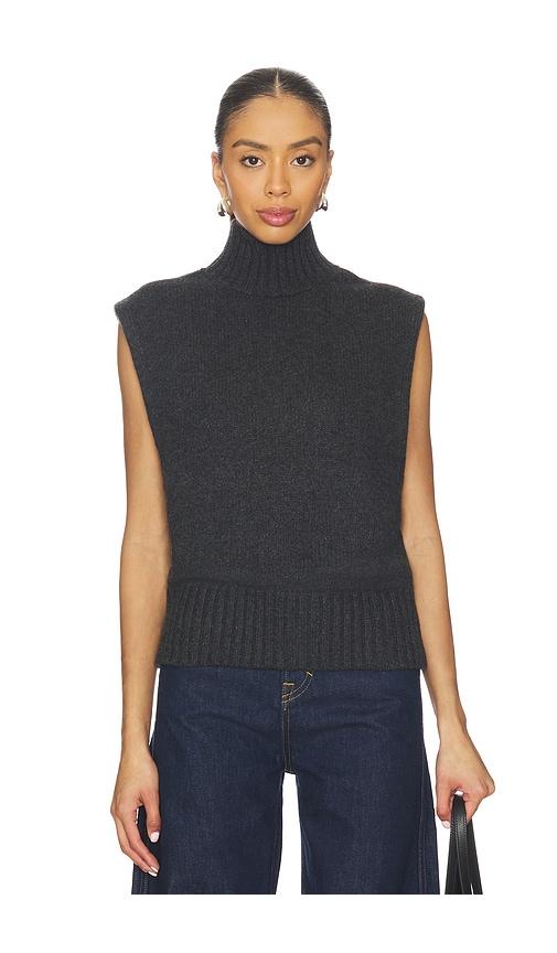 eaves lynnda knit mock neck shell in grey. - size l (also in m, s, xl, xs)