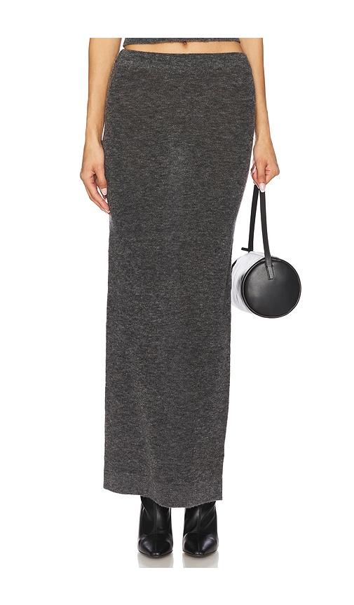 eaves mae maxi knit skirt in charcoal. - size l (also in xs, s, m, xxs, xl)