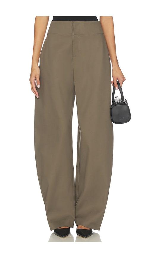 eaves mai sculptural compact suiting pant in olive. - size l (also in xs, xxs, s, m, xl)