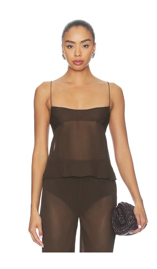eaves malene cami in chocolate. - size l (also in xxs, xl)