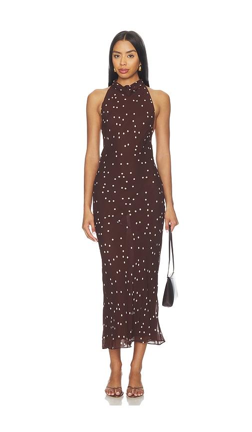 eaves malene maxi dress in brown. - size s (also in xl, xxs)