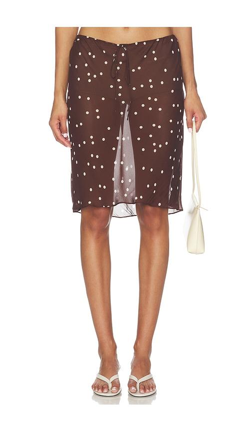 eaves malene midi skirt in brown. - size xl (also in xxs)