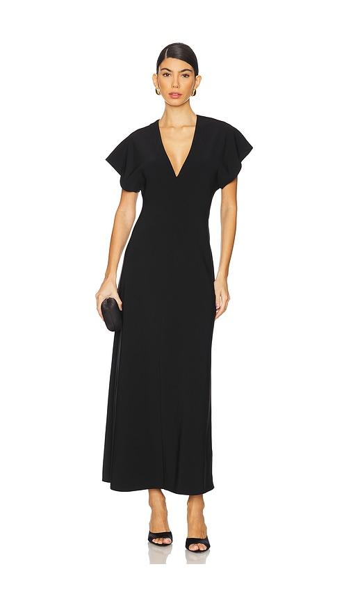 eaves malka midi dress in black. - size s (also in xs)