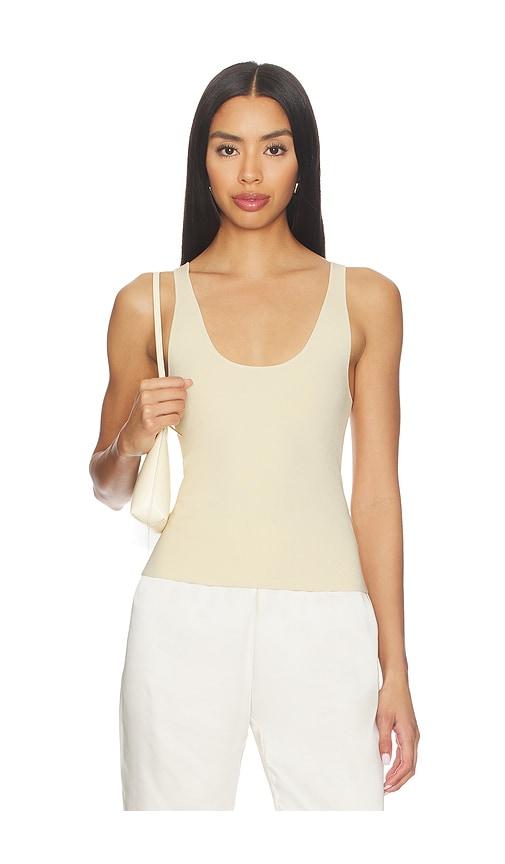 eaves marlisse structured knit tank in cream. - size l (also in xl)