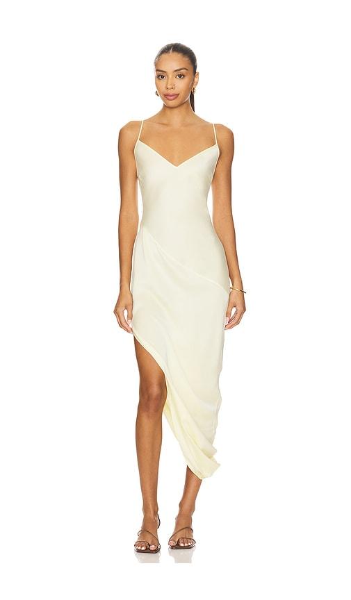 eaves nico silk maxi dress in yellow. - size l (also in xs, s, m)