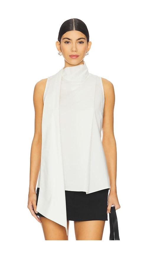 eaves noam poplin top in ivory. - size l (also in s)