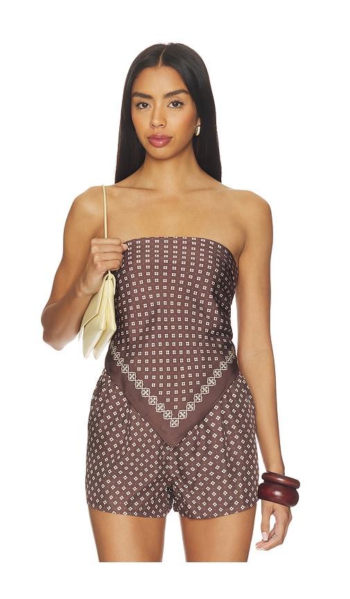 eaves paola scarf in brown.