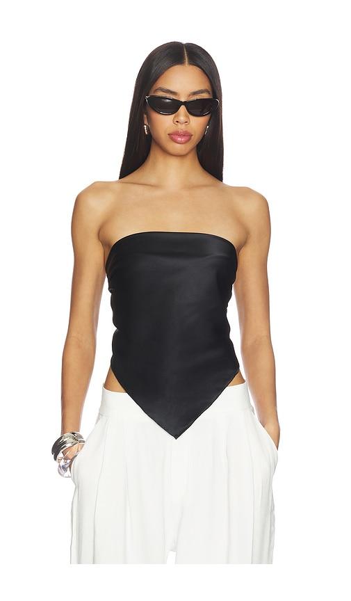 eaves paola silk scarf in black.