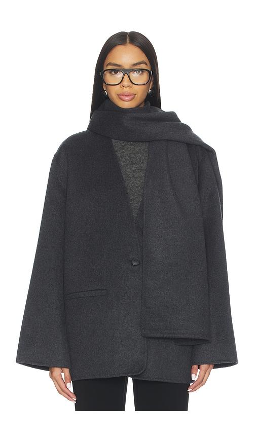 eaves ragni wool scarf jacket in charcoal. - size m/l (also in xs/s)