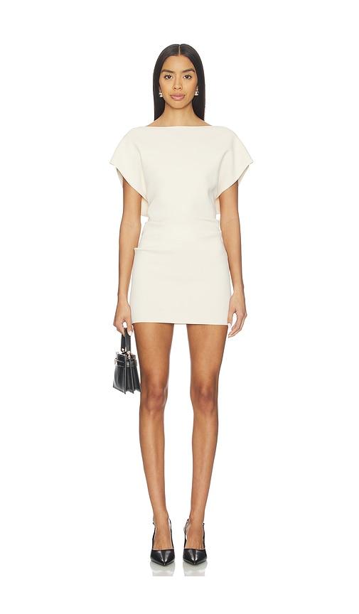 eaves rebecca mini dress in cream. - size l (also in xs, s, m)