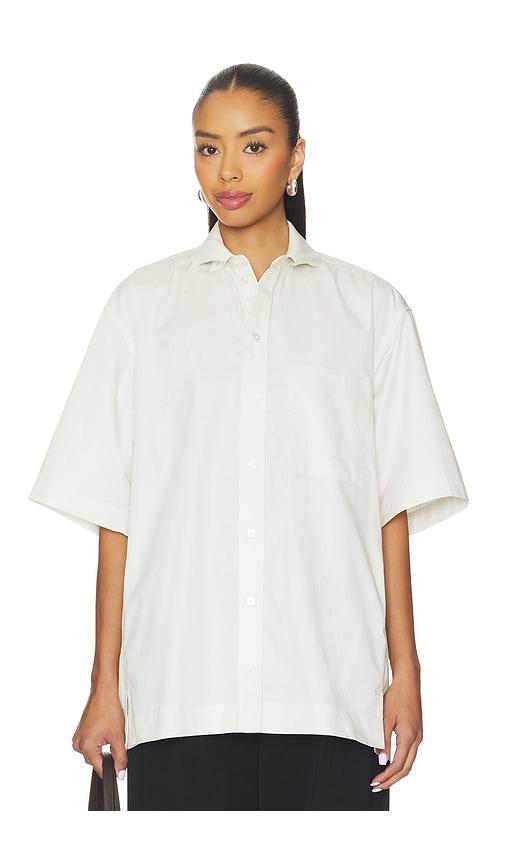 eaves svann micro collar shirt in white. - size m/l (also in xs/s)
