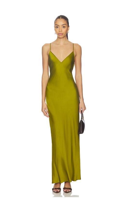 eaves svann midi slip dress in green. - size l (also in xl)