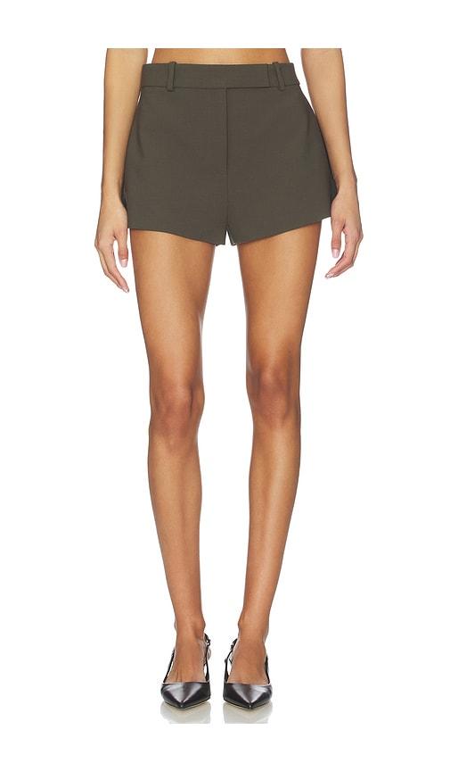eaves tailored naftali mini short in olive. - size l (also in xxs, xs, s, m, xl)