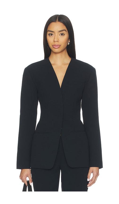 eaves unne polished crepe blazer in black. - size l (also in xxs, xs, s)